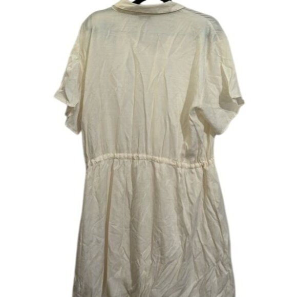 Nine West Womens Cream Button-Down Dress XL Rayon & Polyester - Picture 6 of 7